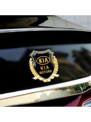 Металлическая эмблема на автомобиль "KIA" самоклеящаяся